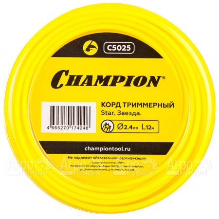 Корд триммерный Champion Star 2.4мм, 12м (звезда) в Новороссийске