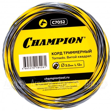 Корд триммерный Champion Tornado 3.0мм, 12м (витой квадрат)  в Новороссийске