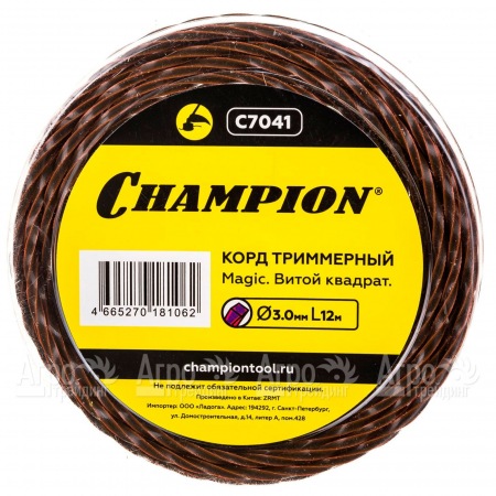 Корд триммерный Champion Magic 3мм, 12м (витой квадрат)  в Новороссийске