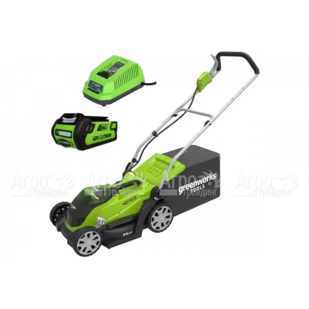 Газонокосилка аккумуляторная GreenWorks G-Max G40LM35K2 40V 35 см  в Новороссийске