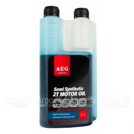 Масло п/с с дозатором AEG Semi Synthetic 2T Motor Oil API TC 1 л для 2-х тактных двигателей  в Новороссийске
