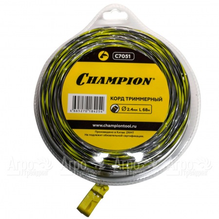 Корд триммерный Champion Tornado 2.4мм, 68м (витой квадрат)+нож  в Новороссийске