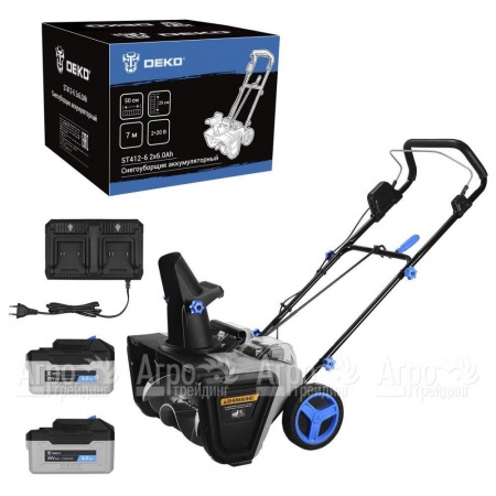 Снегоуборщик аккумуляторный DEKO ST412-6 2х6 Ач в Новороссийске