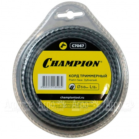 Корд триммерный Champion Platin Saw 3.0мм, 12м (зубчатый)  в Новороссийске