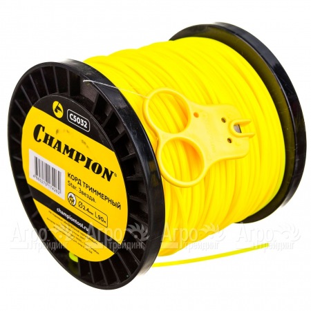 Корд триммерный Champion Star 2.4мм, 90м (звезда)+нож  в Новороссийске