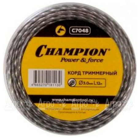 Корд триммерный Champion Tri-twist 3.0мм, 12м (витой треугольник)  в Новороссийске